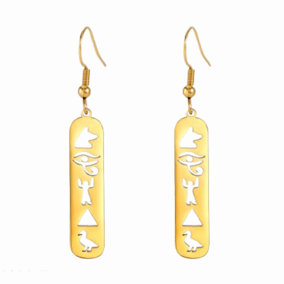 Boucles d’oreilles hiéroglyphes - Vendu par paire / Or