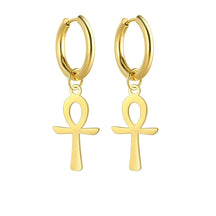Boucle D’Oreille Croix de Ankh - Vendu par paire / Or